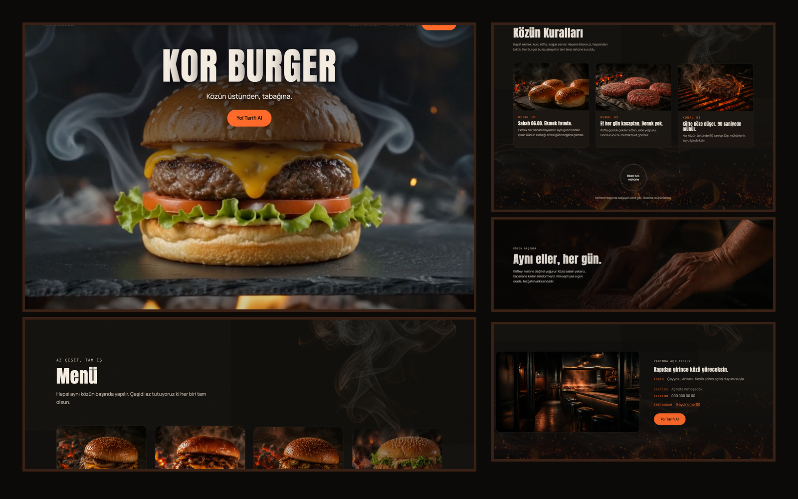 KOZ Burger ürün ekranı